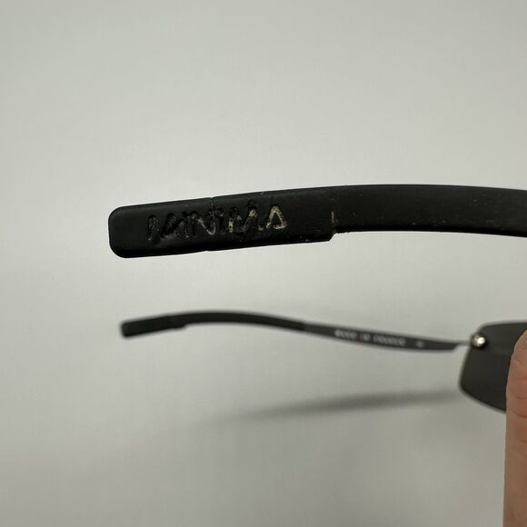 Vintage Minima Polarized Rimless Compact Sunglasses With Leather Case - Picture 12 of 16